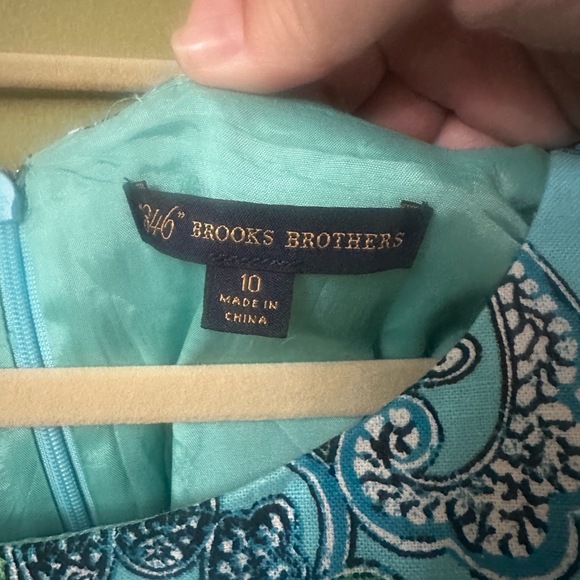 Brooks Brothers 346 Dress Sz 10‎ Dress Linen Blue Paisley Pattern Sleeveless - Picture 4 of 7